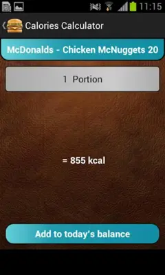 Calories Calculator android App screenshot 1